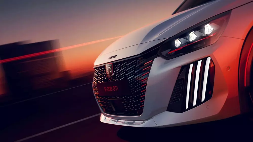 Cận cảnh cụm đèn trước của Peugeot e-208 GTi