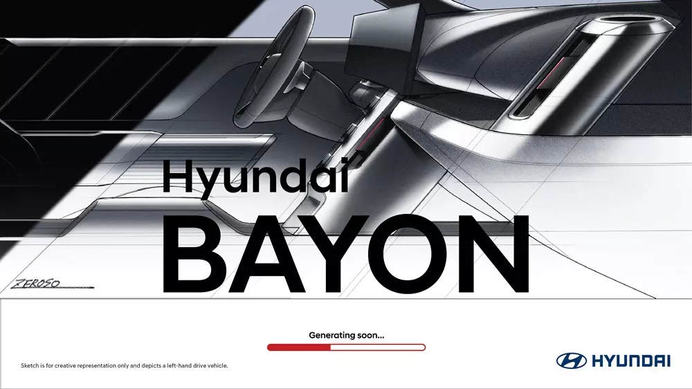 Hình ảnh phác họa khu vực nội thất của Bayon do Hyundai tung ra